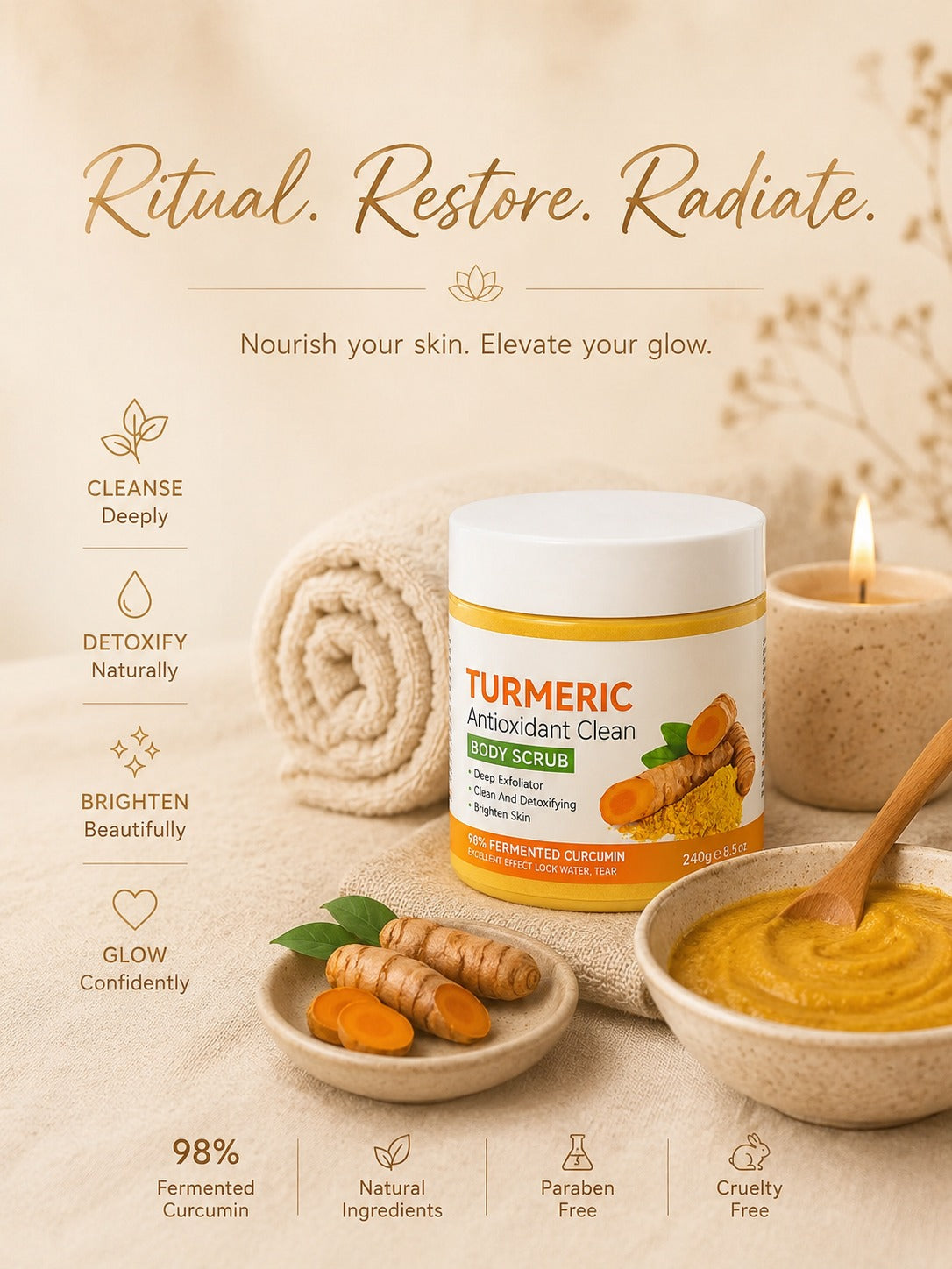 Gharsense Turmeric Glow Body Scrub (Pack of 2) ✨