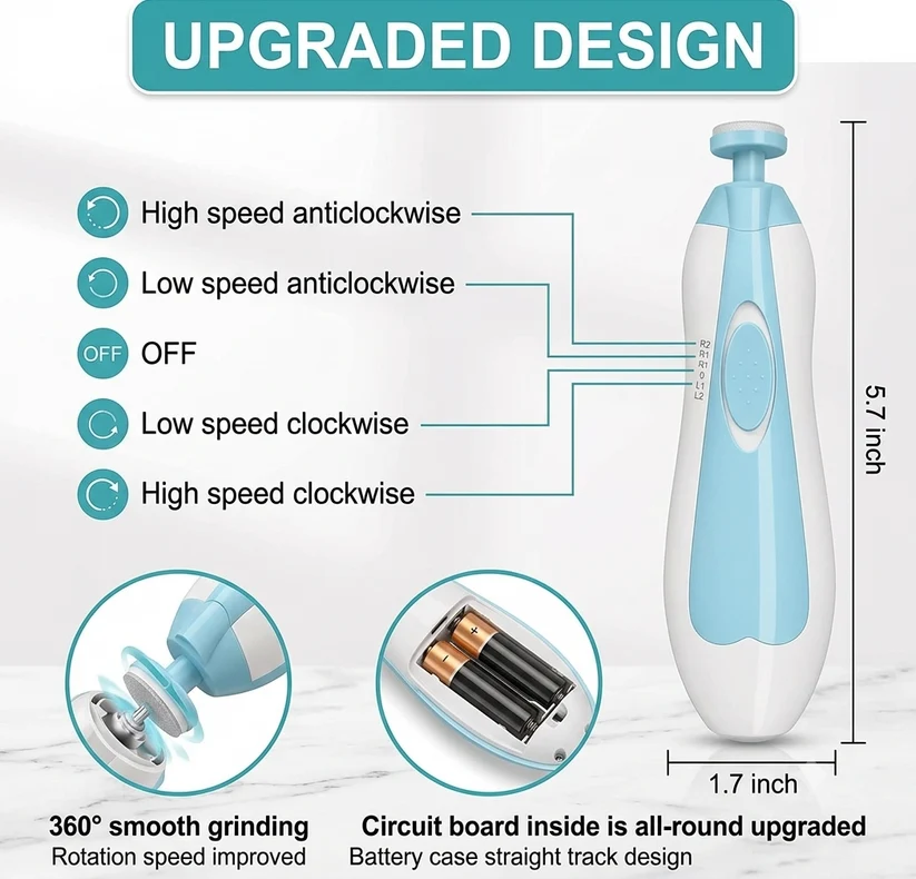 Baby Electric Nail Trimmer with LED Light