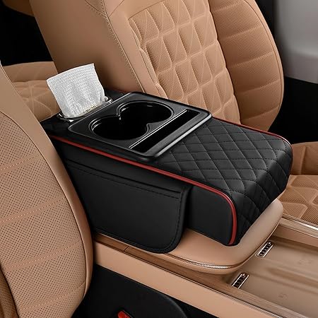 Luxora™ 7-in-1 Premium Car Center Console Organizer & Leather Armrest Cover
