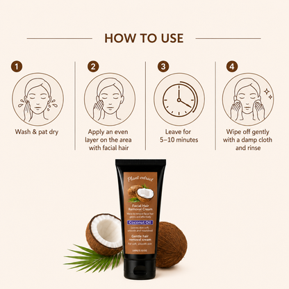 Coconut Facial Hair Removal Cream Pack Of 2