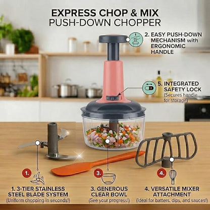 Hand Press Vegetable & Fruit Chopper 650 ml