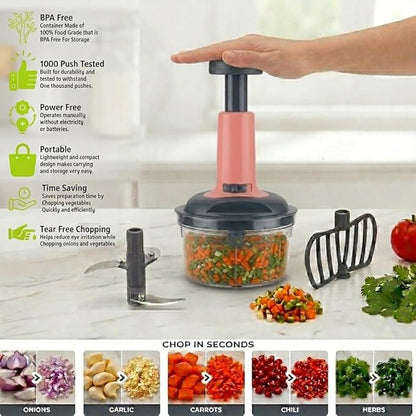Hand Press Vegetable & Fruit Chopper 650 ml