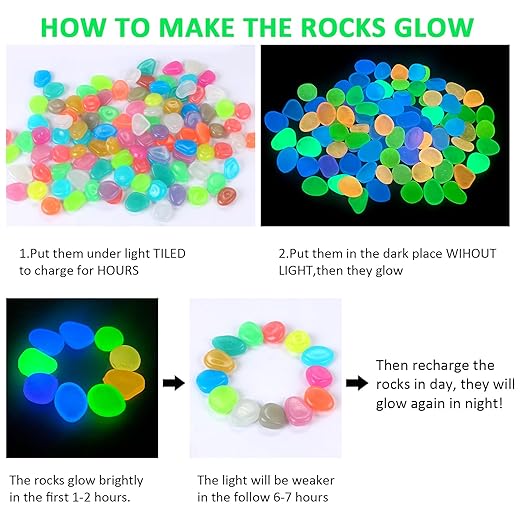 💥LAST DAY SALE 50%OFF💥🌈Colorful Glow-in-the-Dark Garden Stones - 100 pcs