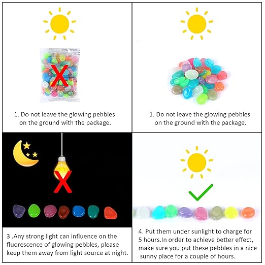 💥LAST DAY SALE 50%OFF💥🌈Colorful Glow-in-the-Dark Garden Stones - 100 pcs