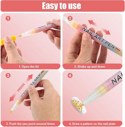 MagicMani™ - 12 Colors Nail Art Pen Marker Set for Creative Designs 💅🎨