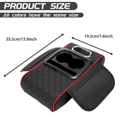 Luxora™ 7-in-1 Premium Car Center Console Organizer & Leather Armrest Cover