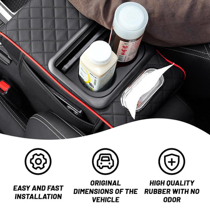 Luxora™ 7-in-1 Premium Car Center Console Organizer & Leather Armrest Cover