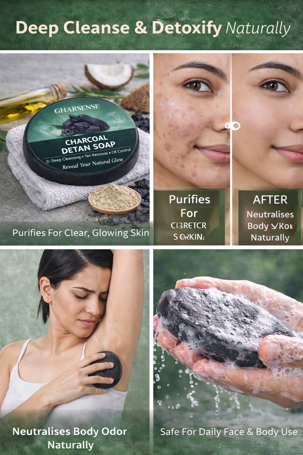 GharSense Ayurvedic Black Detox Soap