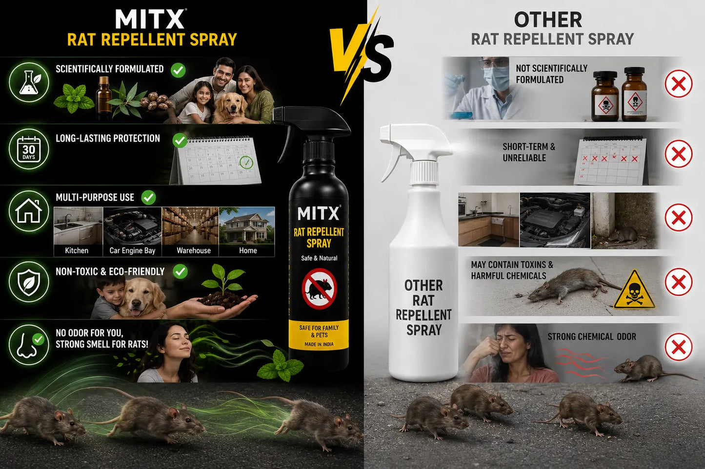 Gharsense™ Rat Repellent Spray | BUY 1 GET 2 FREE