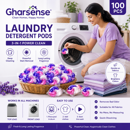 Gharsense Laundry Detergent Pods – 100pcs
