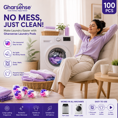Gharsense Laundry Detergent Pods – 100pcs