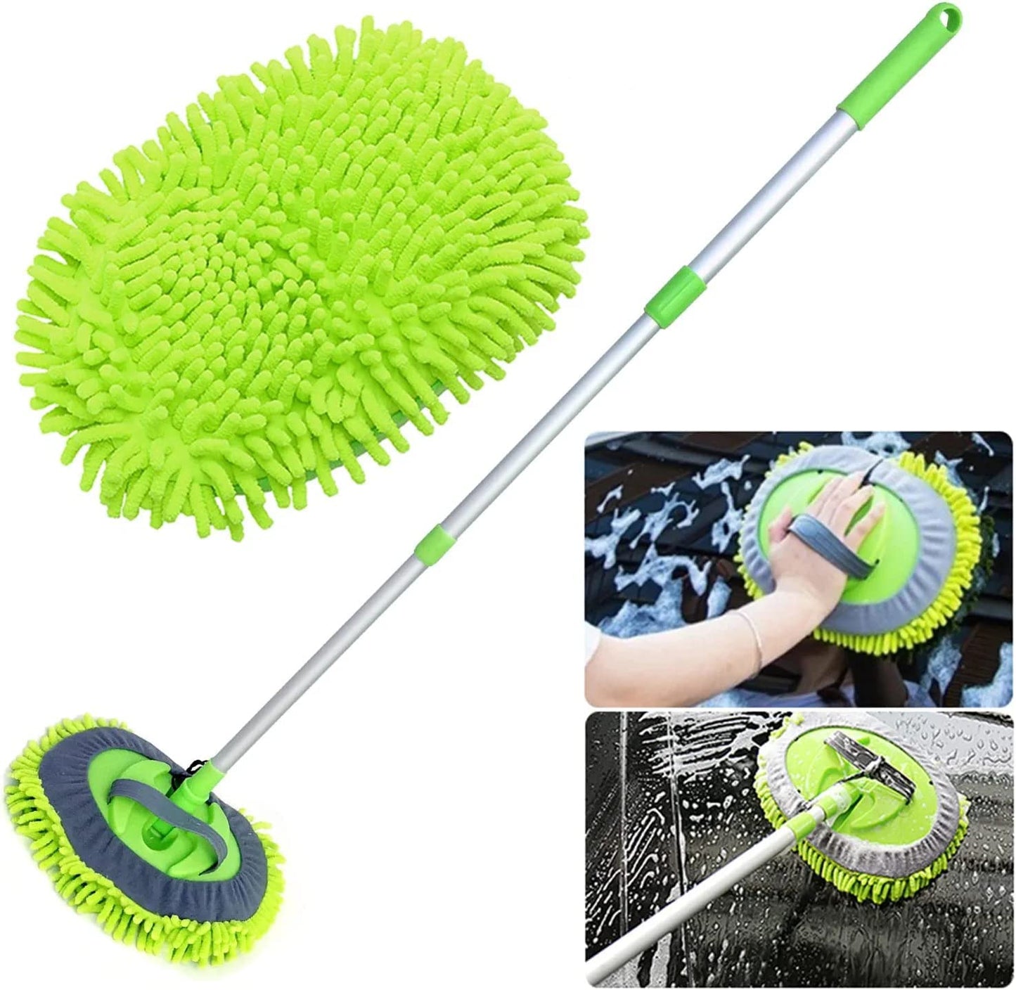 Gharsense™ Curved Car Cleaning Brush with Extendable Telescopic Handle