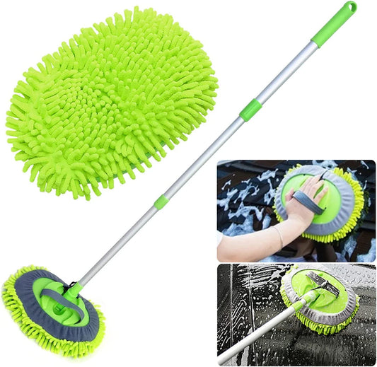 Gharsense™ Curved Car Cleaning Brush with Extendable Telescopic Handle
