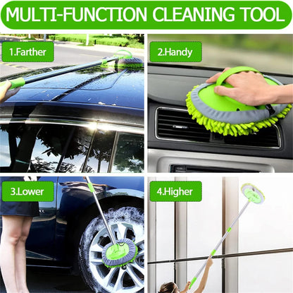 Gharsense™ Curved Car Cleaning Brush with Extendable Telescopic Handle