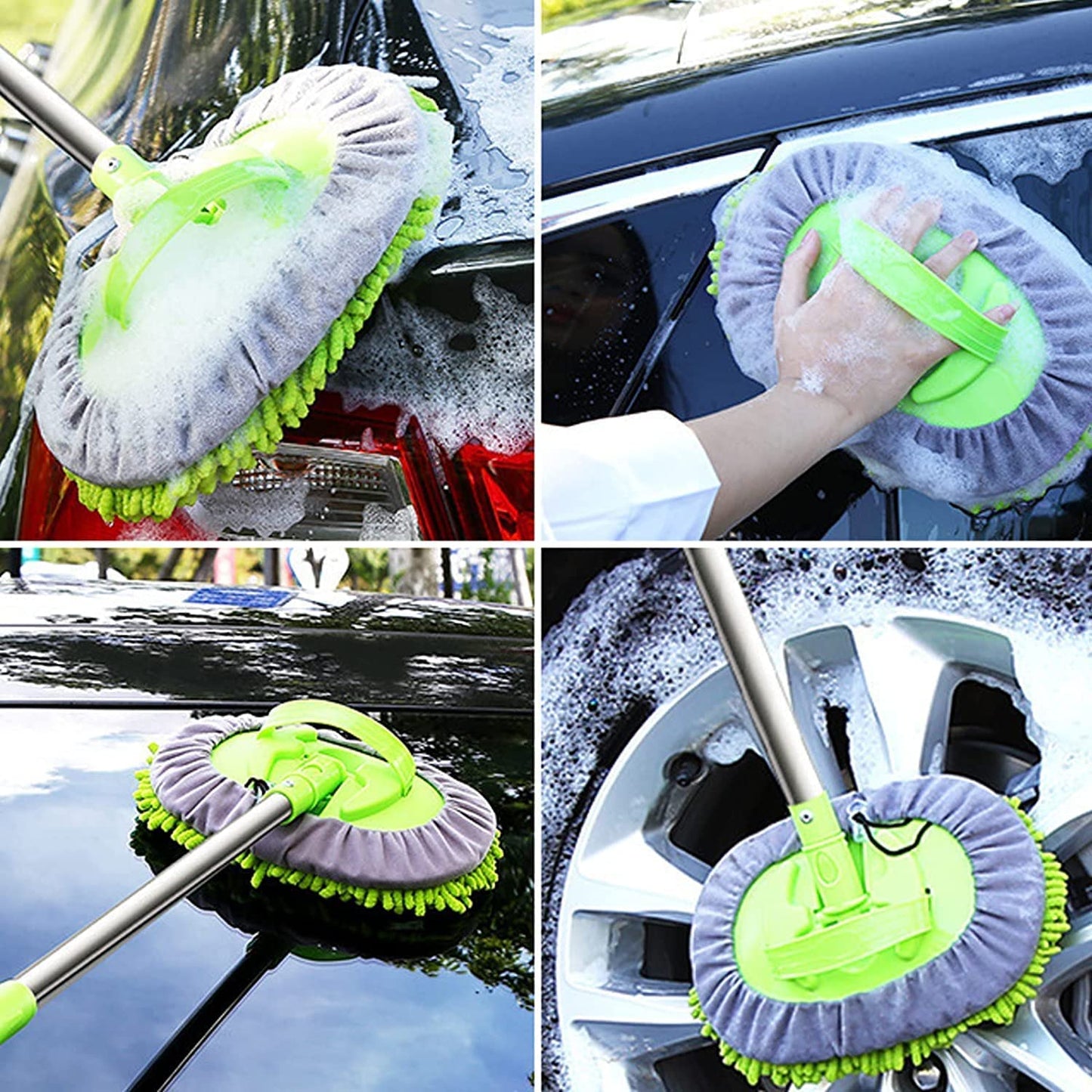 Gharsense™ Curved Car Cleaning Brush with Extendable Telescopic Handle