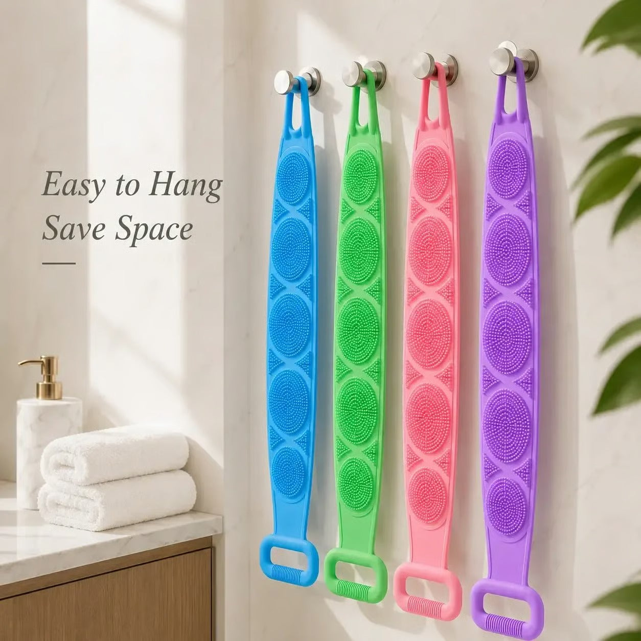Silicone Exfoliating Body Scrubber Belt – Set of 2