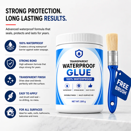 Transparent Waterproof Glue 200 gram each - Pack of 2 + Free Brush 🔥