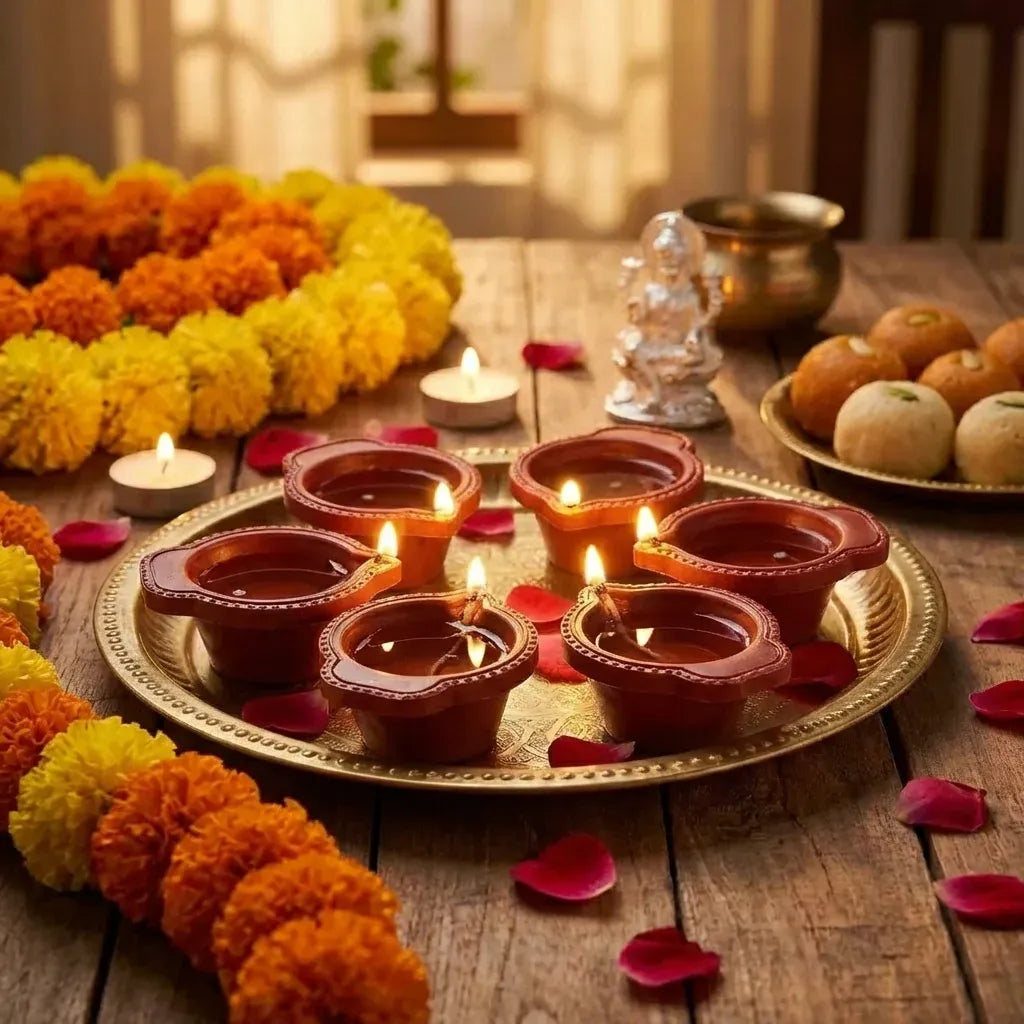 Water Sensor Diya Electric LED Diyas (Pack of 6)