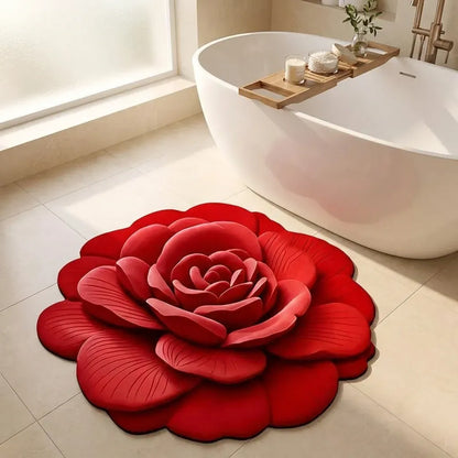 SoftPetal Luxury 3D Flower Design Floor Mat, Quick Dry Non Slip