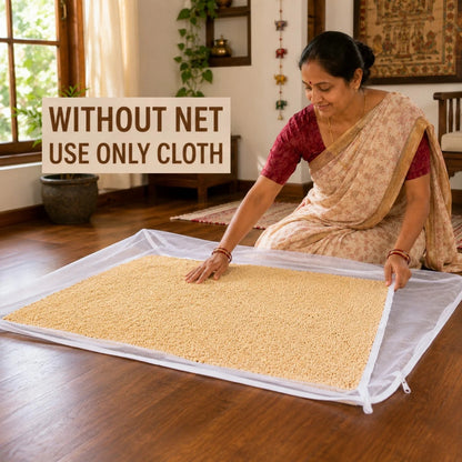 Premium Cotton Food Drying Cloth with Protective Mesh Net