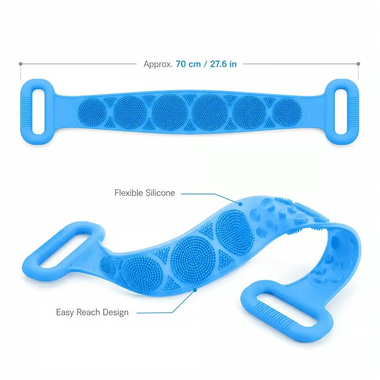 Silicone Exfoliating Body Scrubber Belt – Set of 2