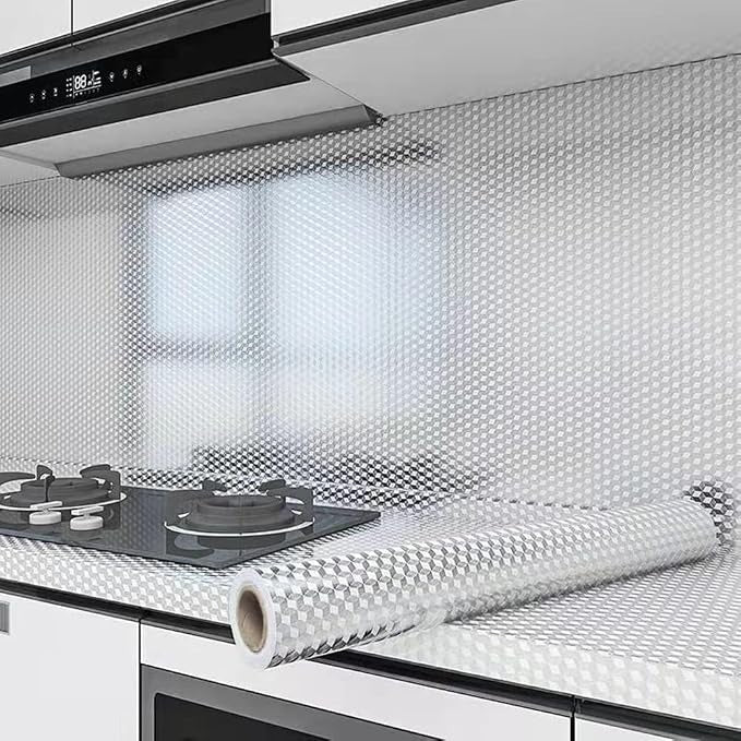 GharSense™ SilverShield Kitchen Foil Wallpaper (Pack of 2)