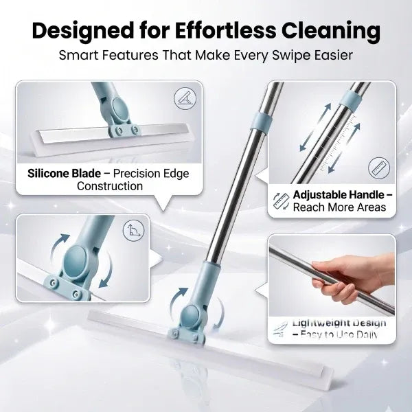 Gharsense™ FlexiWipe Pro – 180° Rotating Silicone Floor Wiper