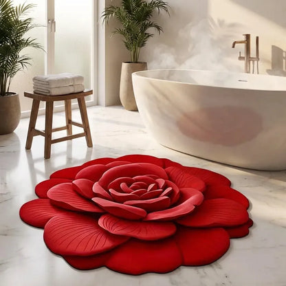 SoftPetal Luxury 3D Flower Design Floor Mat, Quick Dry Non Slip