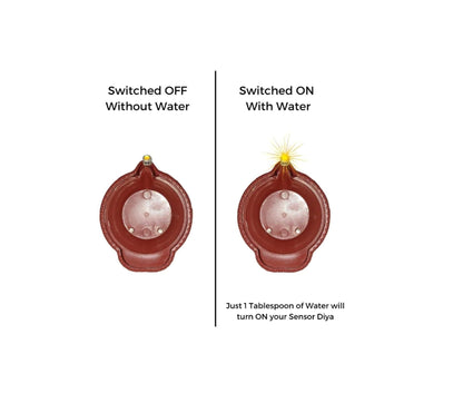 Water Sensor Diya Electric LED Diyas (Pack of 6)
