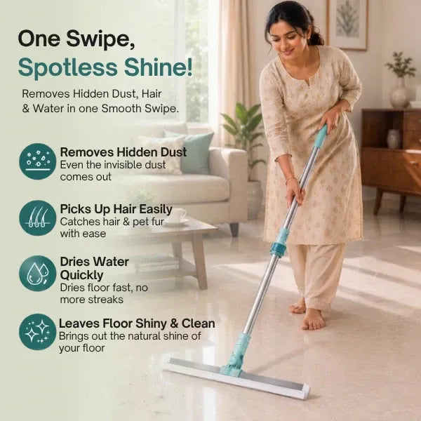 Gharsense™ FlexiWipe Pro – 180° Rotating Silicone Floor Wiper