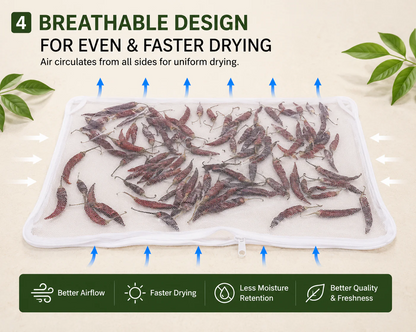 Premium Cotton Food Drying Cloth with Protective Mesh Net