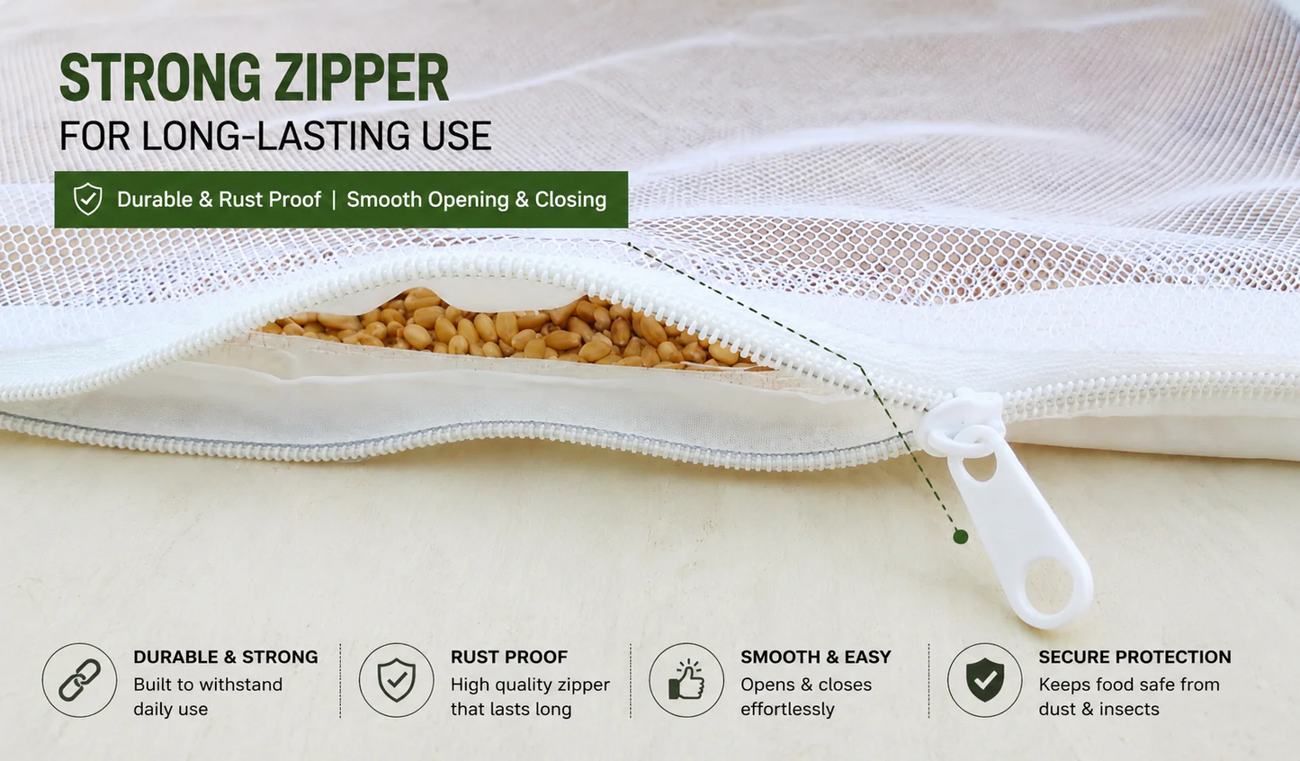 Premium Cotton Food Drying Cloth with Protective Mesh Net