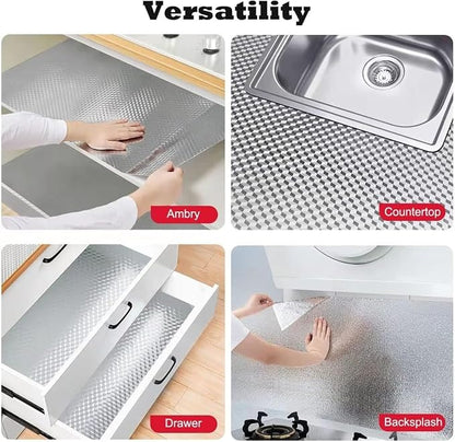 GharSense™ SilverShield Kitchen Foil Wallpaper (Pack of 2)