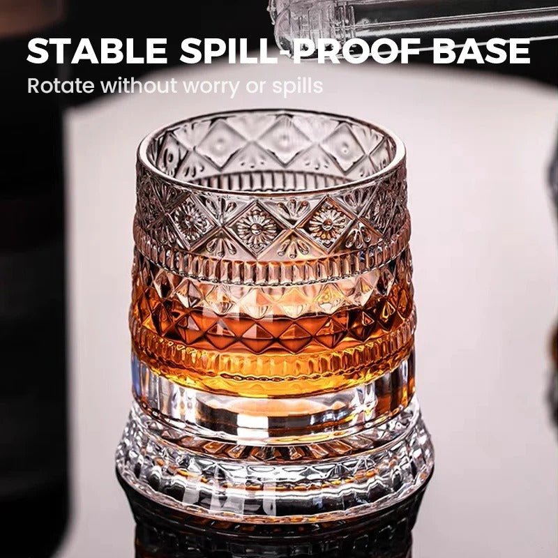 360° Rotating Whiskey Glass with LED Light Base