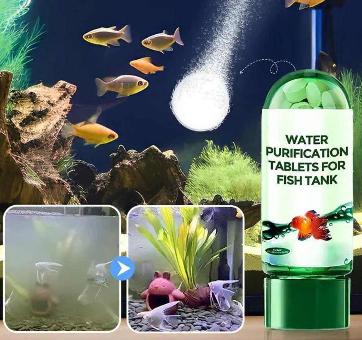 WATER PURIFICATION TABLETS FOR FISH TANK ( Pack of -1)