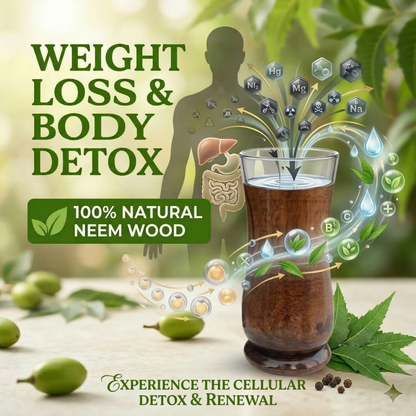 AyurVessel™ Neem Detox Wooden Water Glass - 6 inch size - 50% OFF
