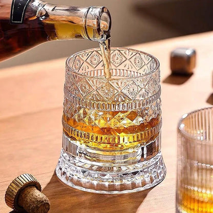 360° Rotating Whiskey Glass with LED Light Base