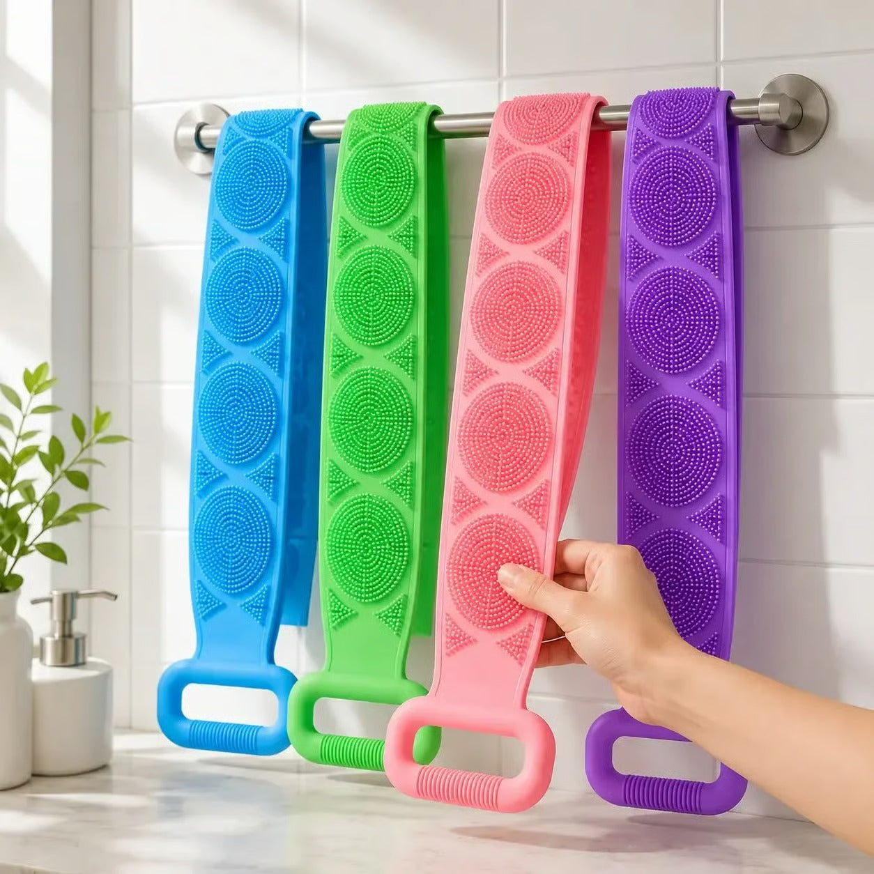 Silicone Exfoliating Body Scrubber Belt – Set of 2