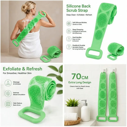 Silicone Exfoliating Body Scrubber Belt – Set of 2