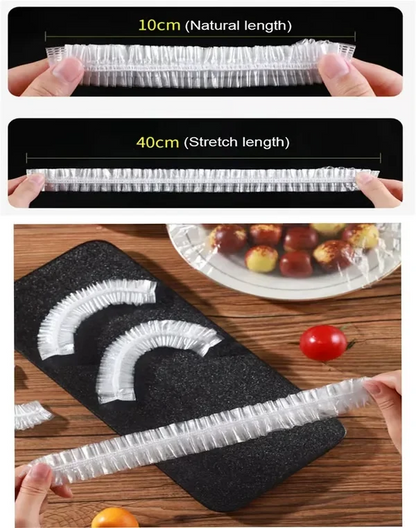 Disposable Elastic Food Covers (100 Pcs) -  🎉 Buy 50 Get 50 FREE