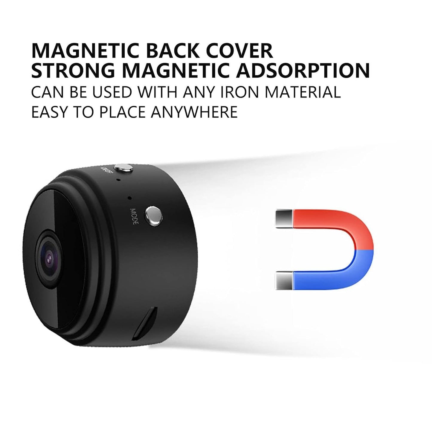 WiFi Cameras with Magnetic Back Cover, Covert Baby Nanny Cam with Phone App