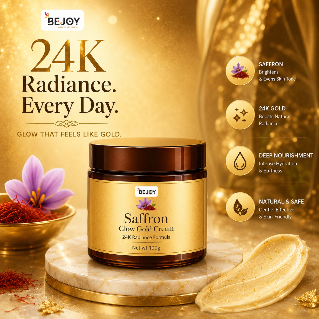 Bejoy Saffron Skin Brightening Cream- Pack of two